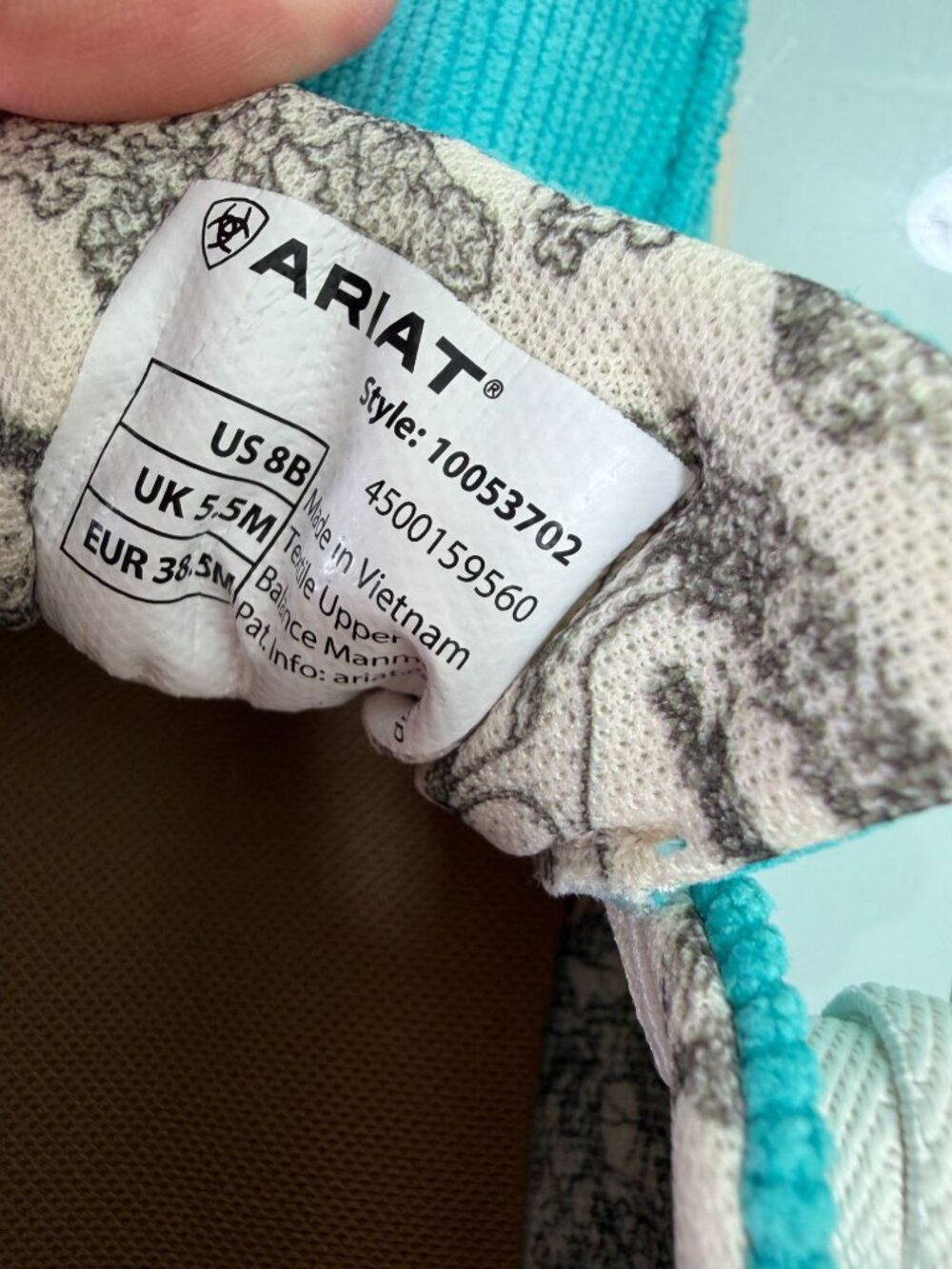 New Ariat Hilo Turquoise Corduroy Shoes Womens Size 8 Loafers Slip On NWT - Picture 4 of 10